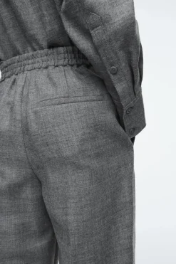 COS ELASTICATED WOOL-FLANNEL PANTS-Women Vests & Tailoring | Pants