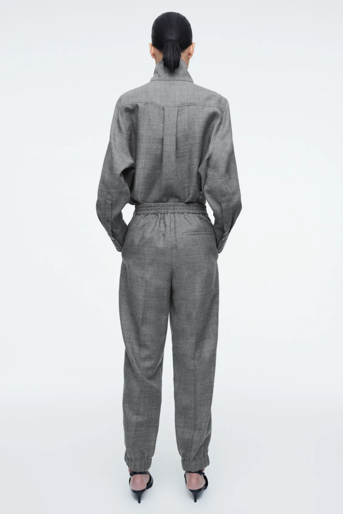 COS ELASTICATED WOOL-FLANNEL PANTS-Women Vests & Tailoring | Pants