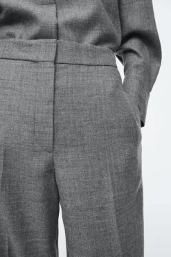 COS ELASTICATED WOOL-FLANNEL PANTS-Women Vests & Tailoring | Pants