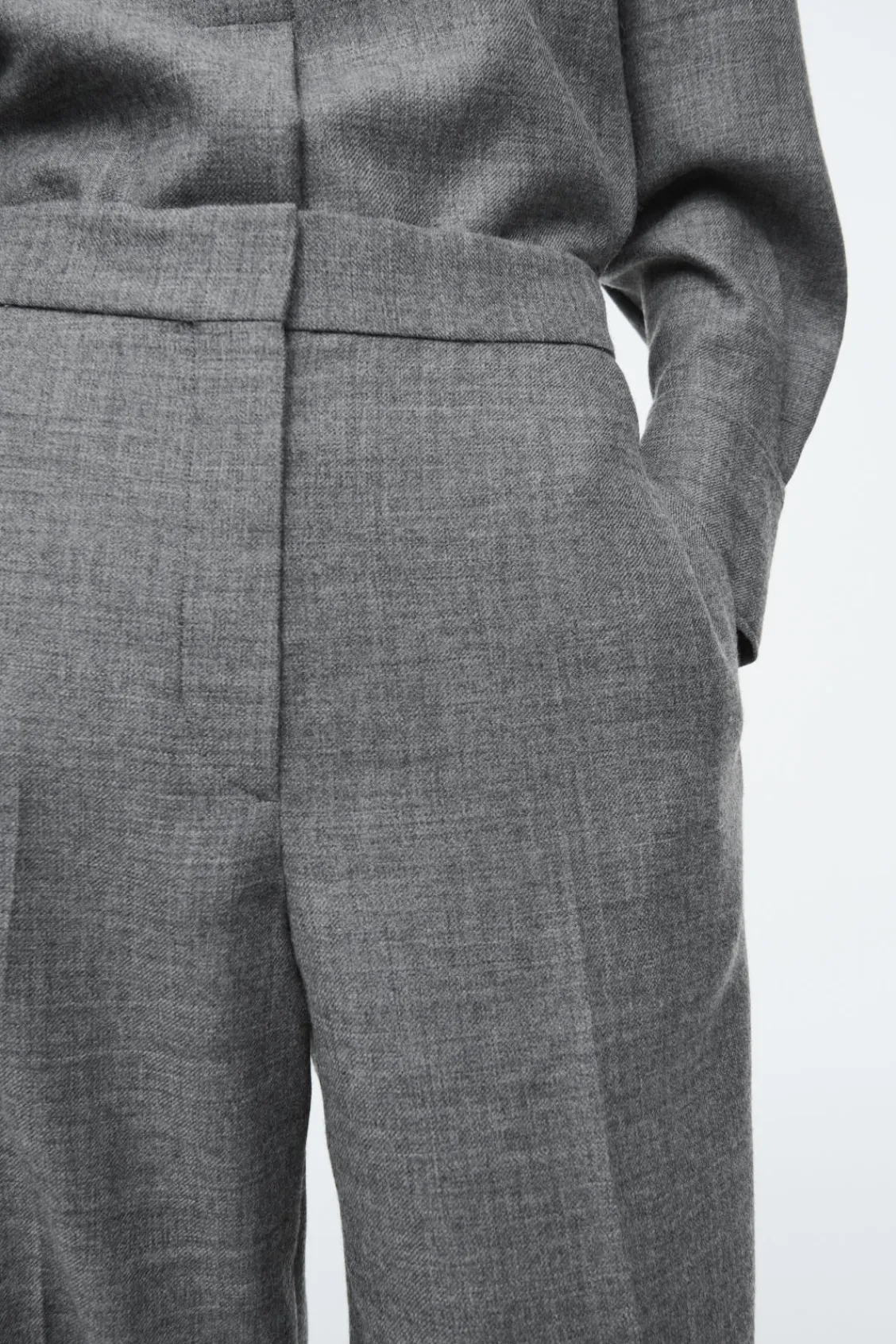 COS ELASTICATED WOOL-FLANNEL PANTS-Women Vests & Tailoring | Pants