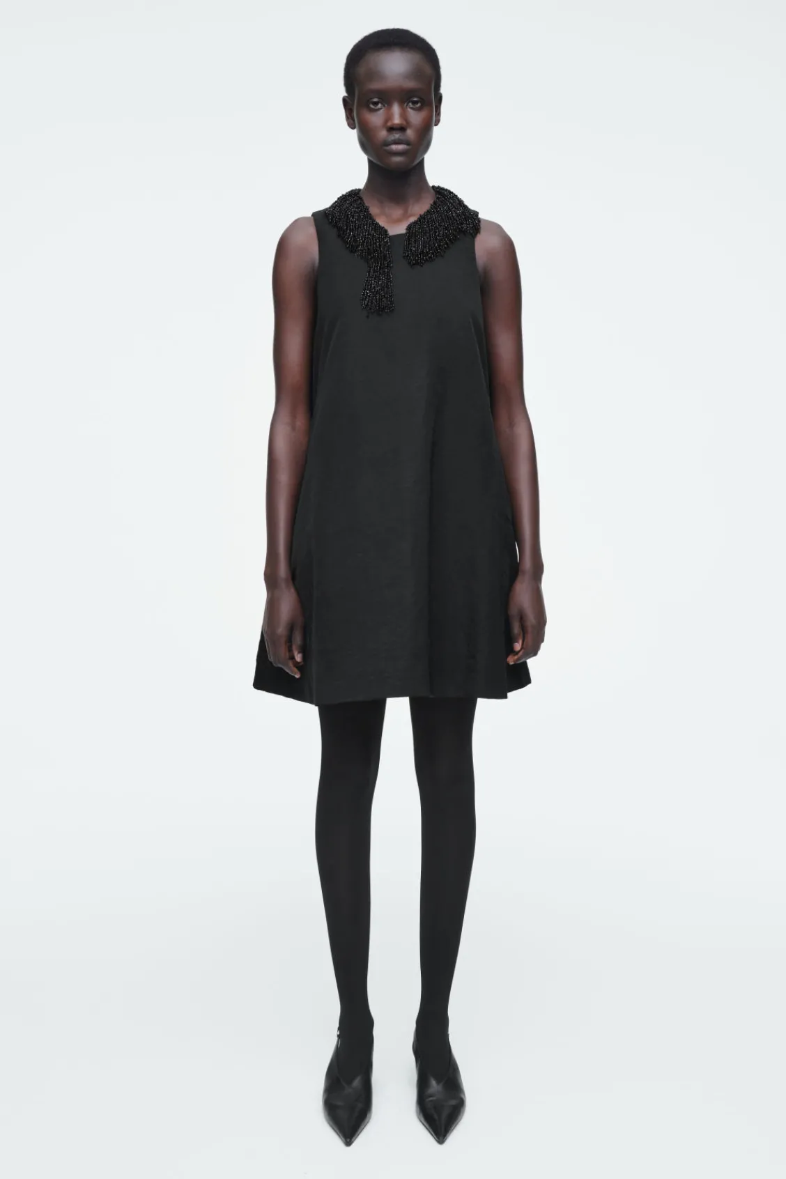 COS EMBELLISHED RACER-NECK DRESS-Women Dresses & Jumpsuits