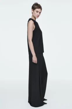 COS EMBELLISHED RACER-NECK TOP-Women Shirts & Blouses | Tops