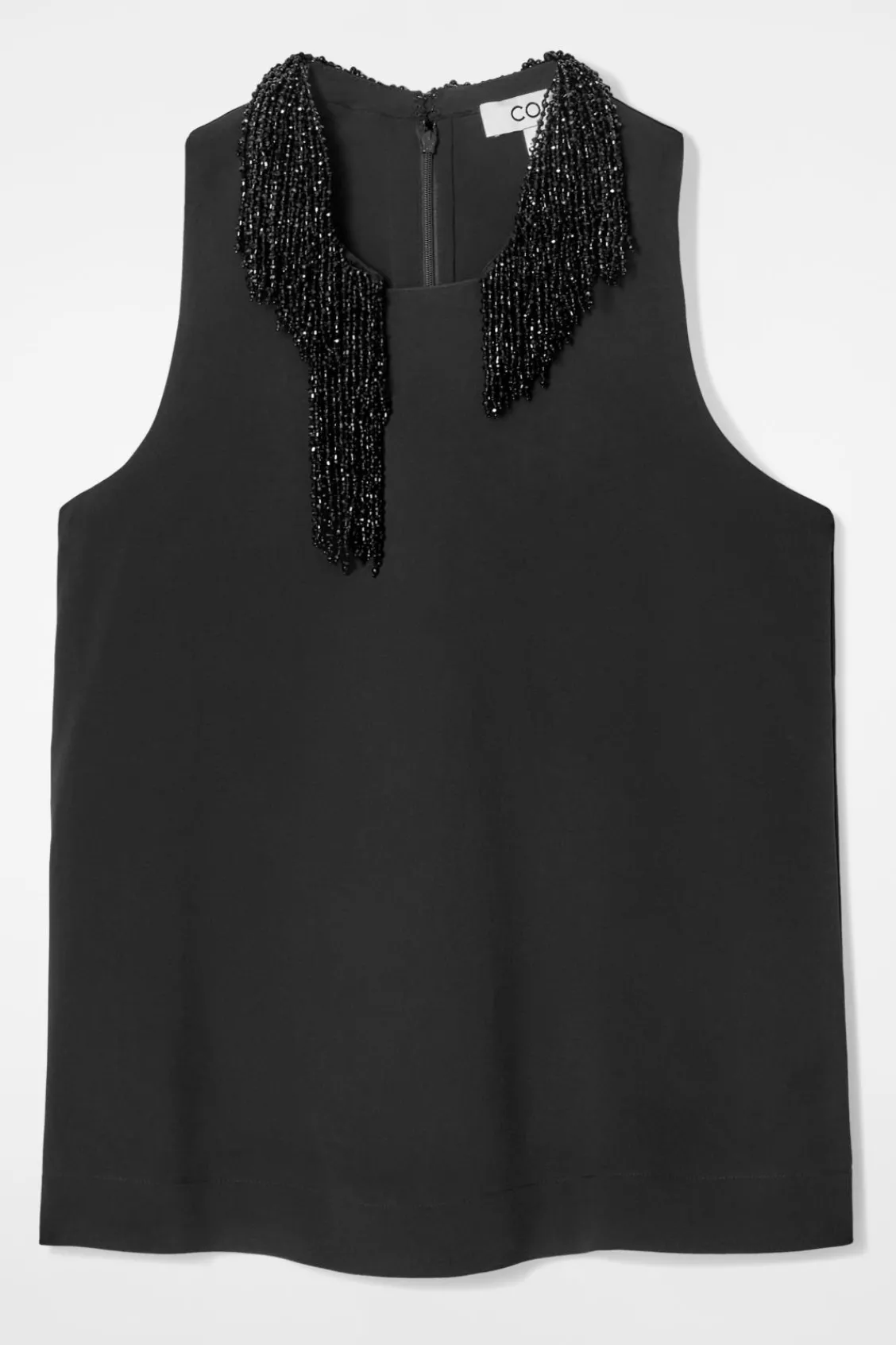 COS EMBELLISHED RACER-NECK TOP-Women Shirts & Blouses | Tops