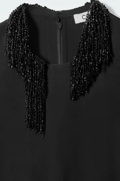 COS EMBELLISHED RACER-NECK TOP-Women Shirts & Blouses | Tops