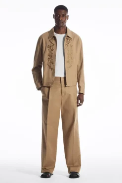 COS EMBROIDERED FLORAL ZIP-UP OVERSHIRT- Shirts | Coats & Jackets
