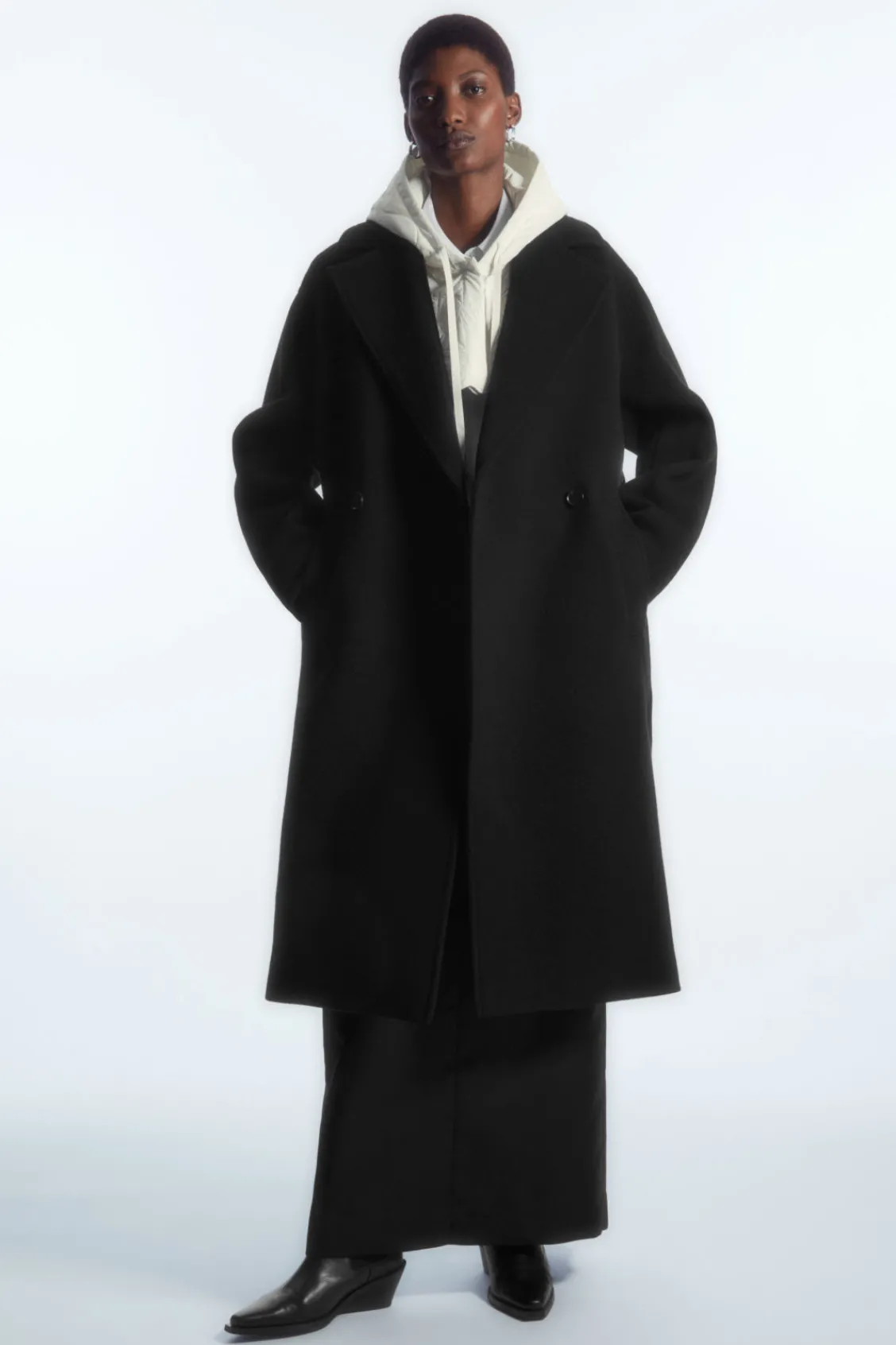 COS EMBROIDERED QUILTED HOOD-Women Hats & Scarves | Capes & Hybrids