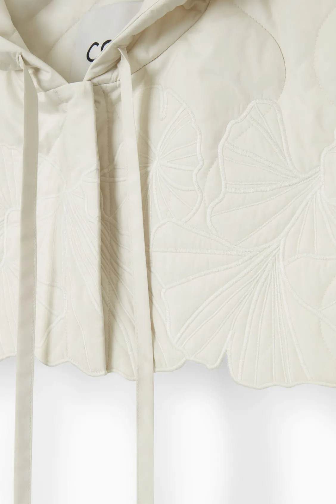 COS EMBROIDERED QUILTED HOOD-Women Hats & Scarves | Capes & Hybrids
