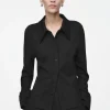 COS EXAGGERATED-COLLAR JERSEY SHIRT-Women Shirts & Blouses | Tops