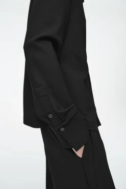 COS EXAGGERATED-COLLAR JERSEY SHIRT-Women Shirts & Blouses | Tops