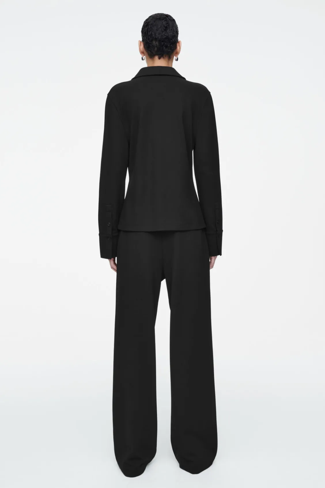 COS EXAGGERATED-COLLAR JERSEY SHIRT-Women Shirts & Blouses | Tops