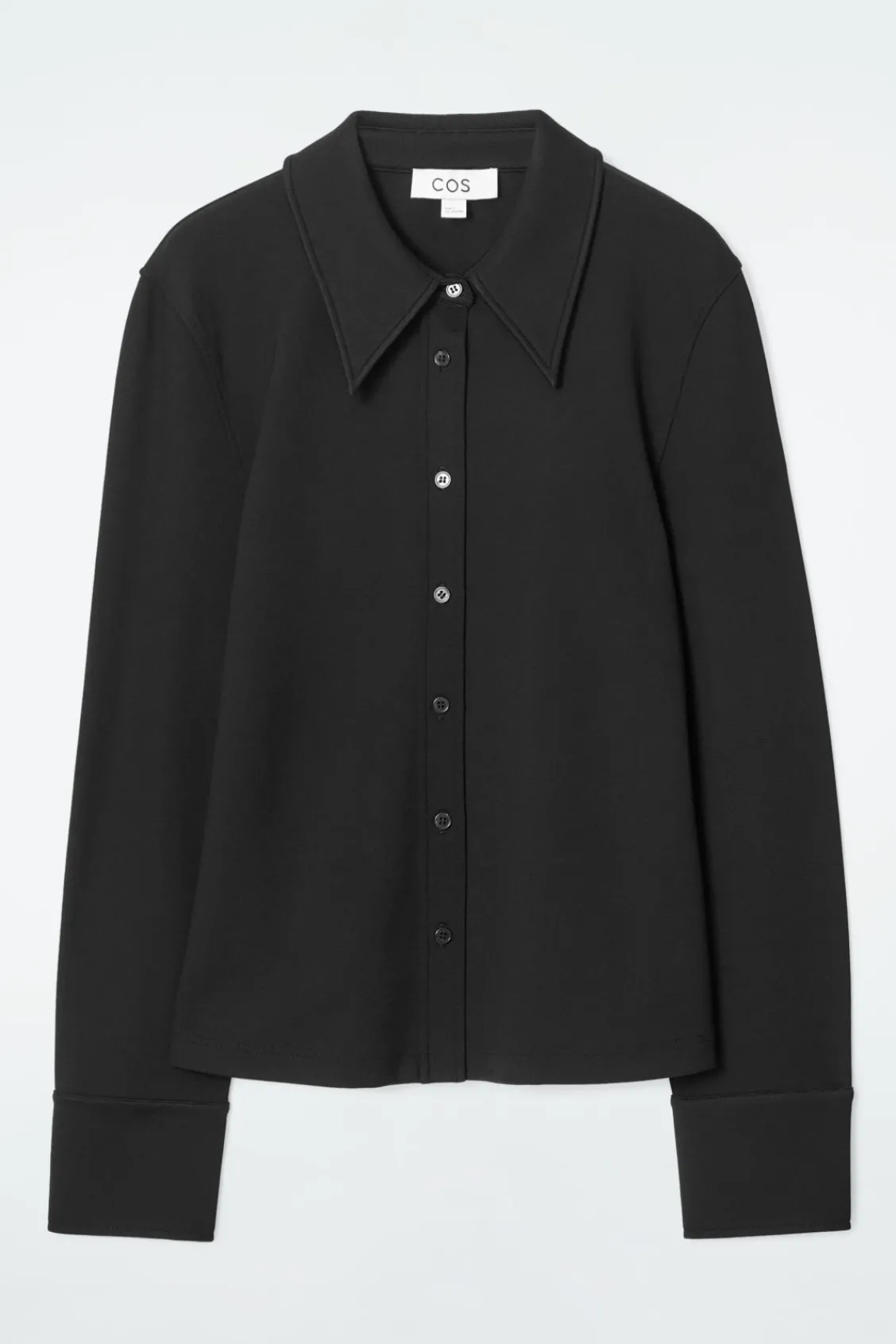 COS EXAGGERATED-COLLAR JERSEY SHIRT-Women Shirts & Blouses | Tops