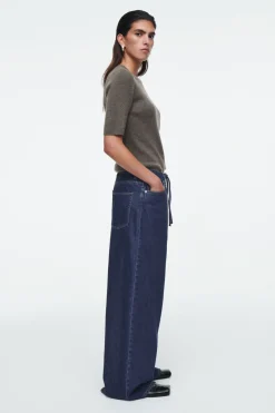 COS EXTRA WIDE-LEG DRAWSTRING DENIM PANTS-Women Pants | Jeans