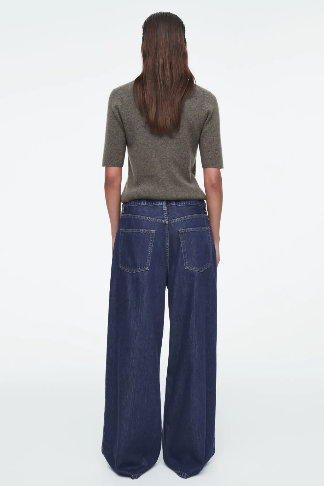 COS EXTRA WIDE-LEG DRAWSTRING DENIM PANTS-Women Pants | Jeans