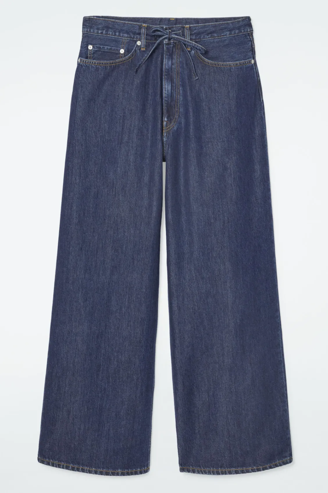 COS EXTRA WIDE-LEG DRAWSTRING DENIM PANTS-Women Pants | Jeans