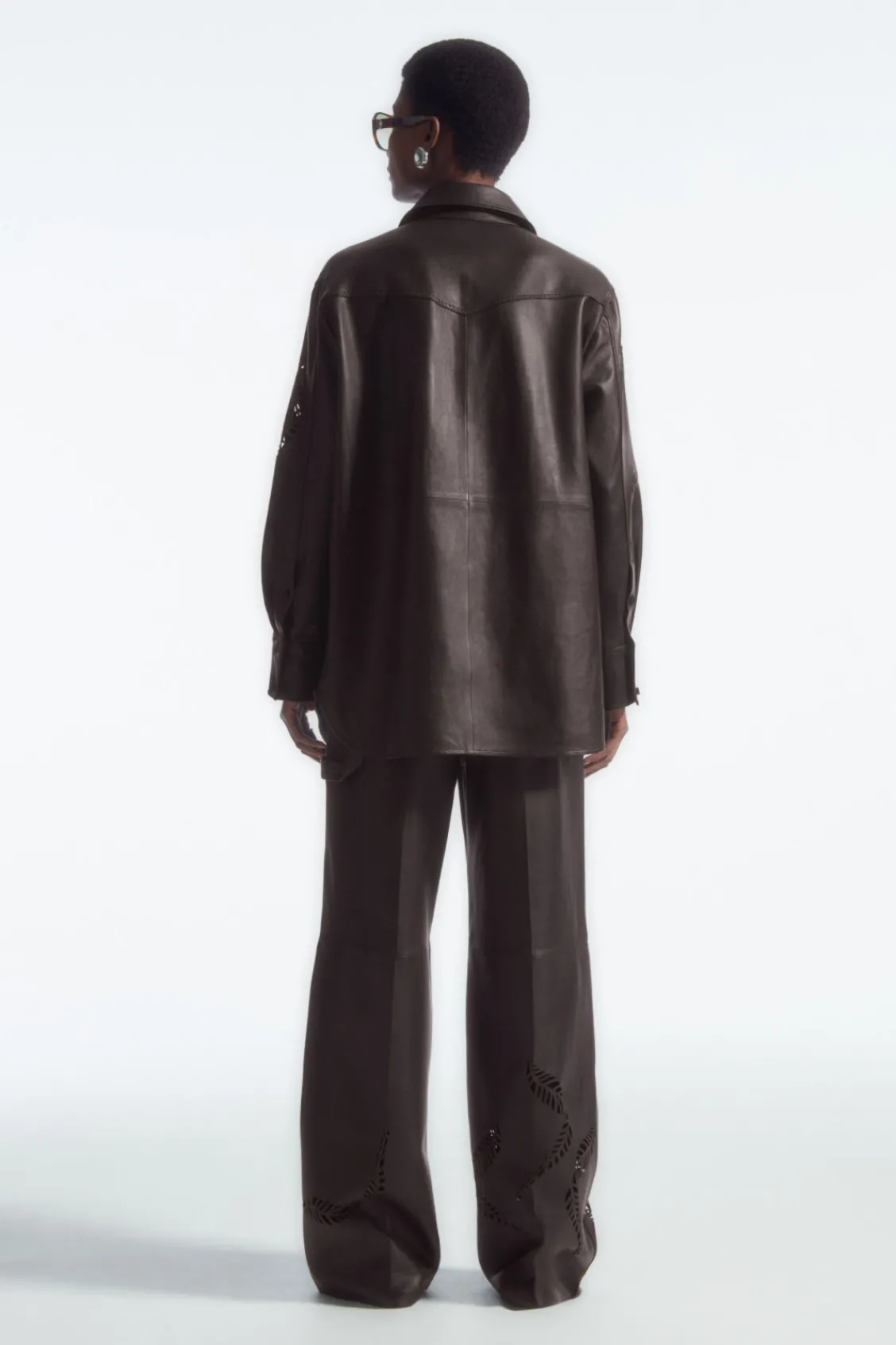 COS EYELET LEATHER WESTERN SHIRT-Women Shirts & Blouses | Tops