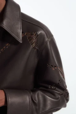 COS EYELET LEATHER WESTERN SHIRT-Women Shirts & Blouses | Tops