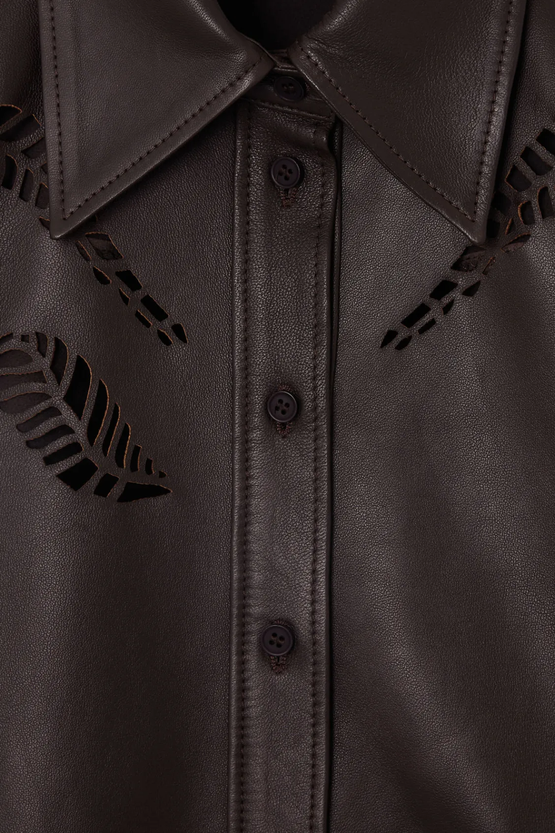 COS EYELET LEATHER WESTERN SHIRT-Women Shirts & Blouses | Tops
