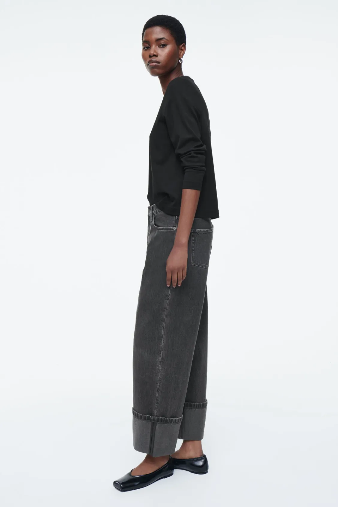 COS FACADE TURN-UP STRAIGHT-LEG JEANS-Women Jeans | Pants