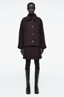 COS FLECKED WOOL-BLEND MINI SKIRT-Women Skirts