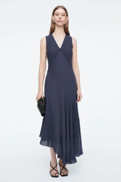 COS FLOATY ASYMMETRIC MIDI DRESS-Women Dresses & Jumpsuits