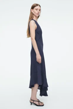 COS FLOATY ASYMMETRIC MIDI DRESS-Women Dresses & Jumpsuits