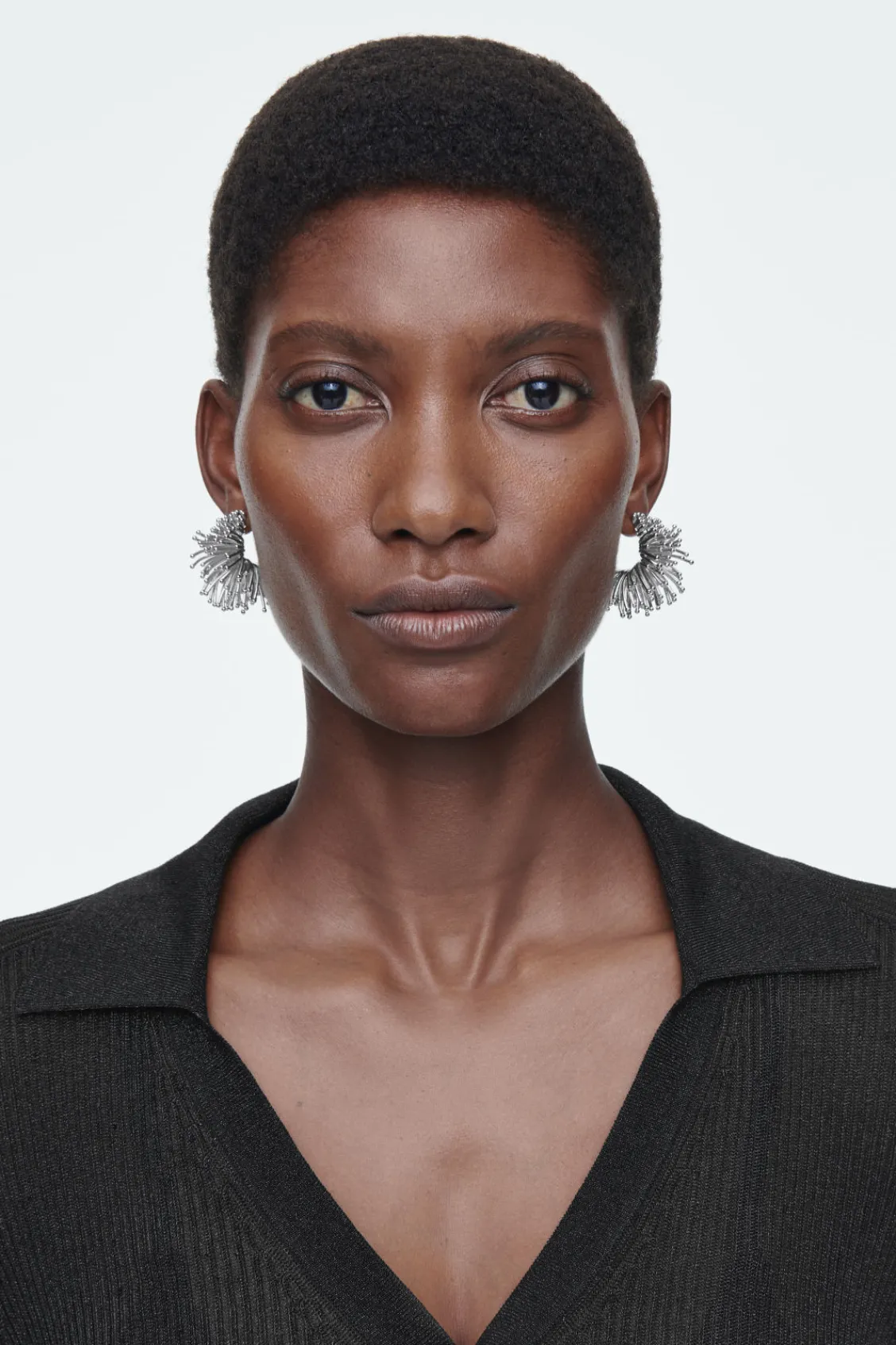 COS FLORAL HOOP EARRINGS-Women Jewelry