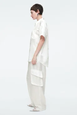 COS FLORAL-JACQUARD SHORT-SLEEVED SHIRT-Women Shirts & Blouses | Tops
