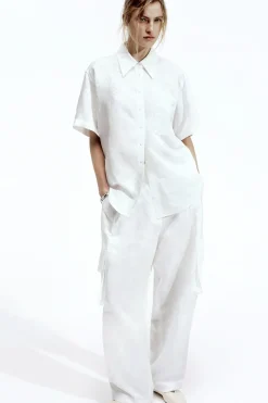COS FLORAL-JACQUARD SHORT-SLEEVED SHIRT-Women Shirts & Blouses | Tops