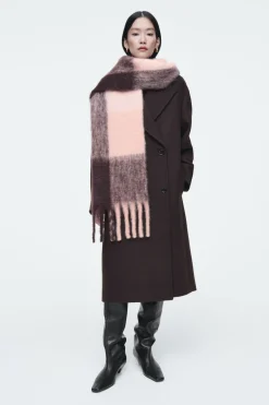COS FRINGED BRUSHED-MOHAIR SCARF-Women Hats & Scarves