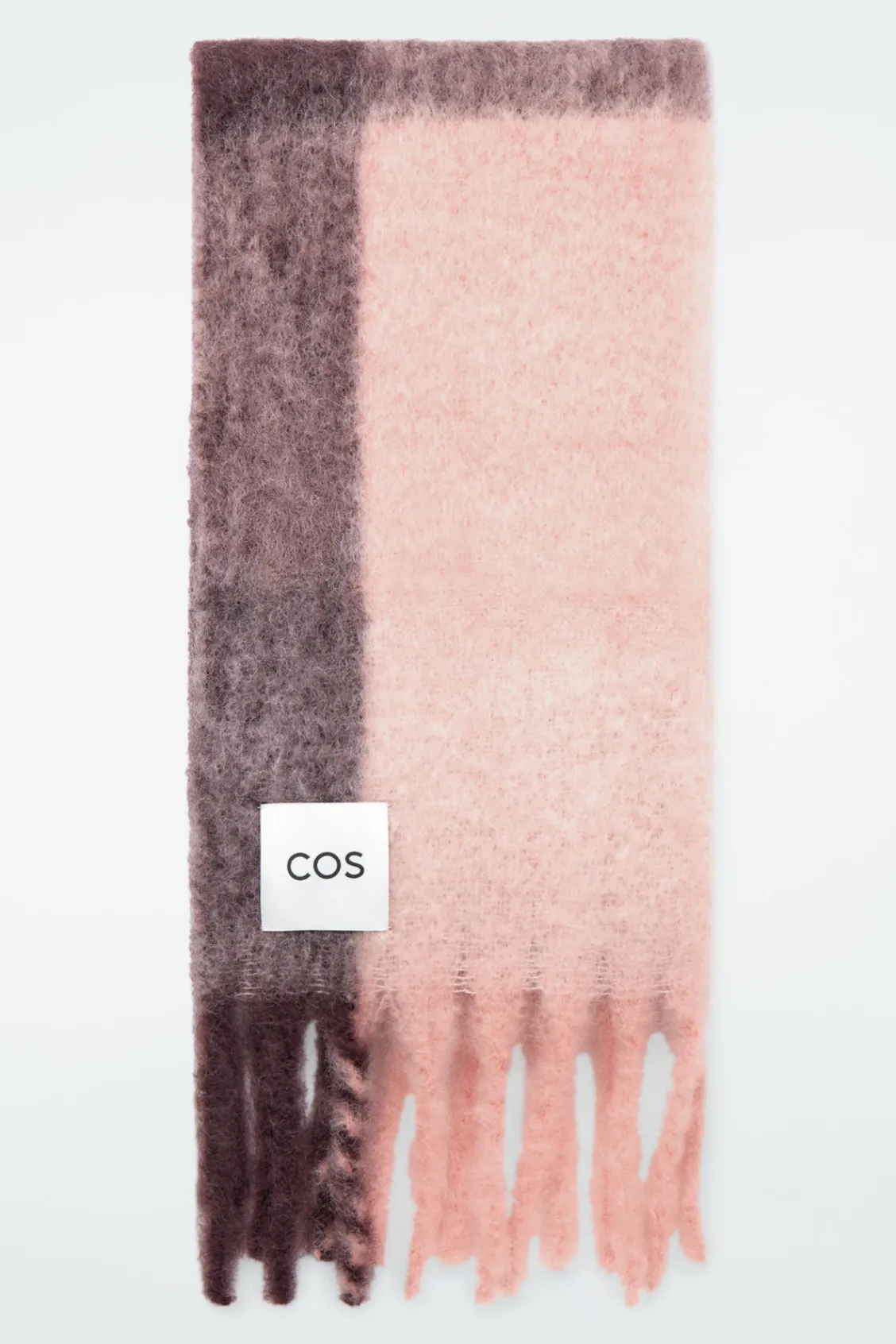 COS FRINGED BRUSHED-MOHAIR SCARF-Women Hats & Scarves