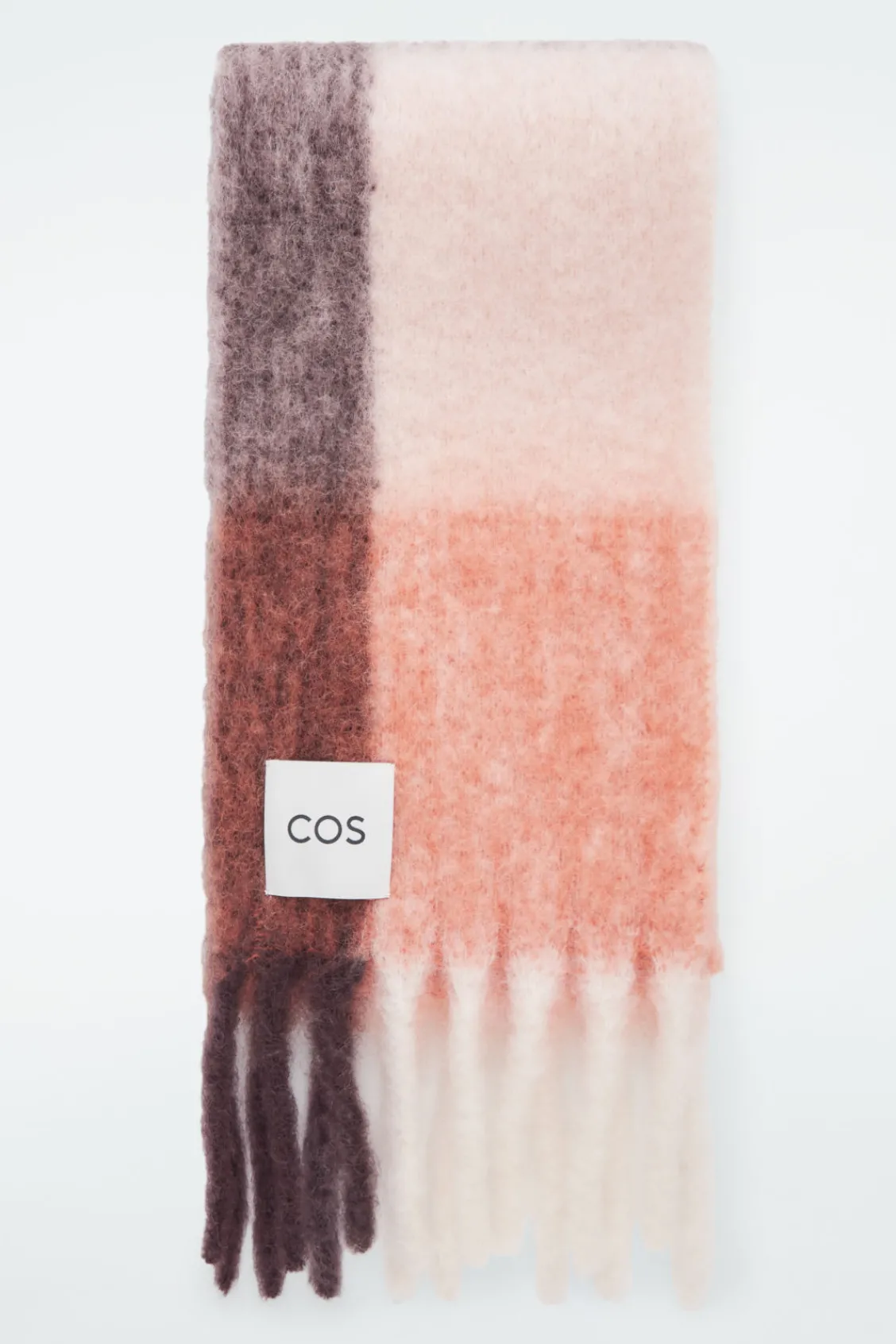 COS FRINGED BRUSHED-MOHAIR SCARF-Women Hats & Scarves