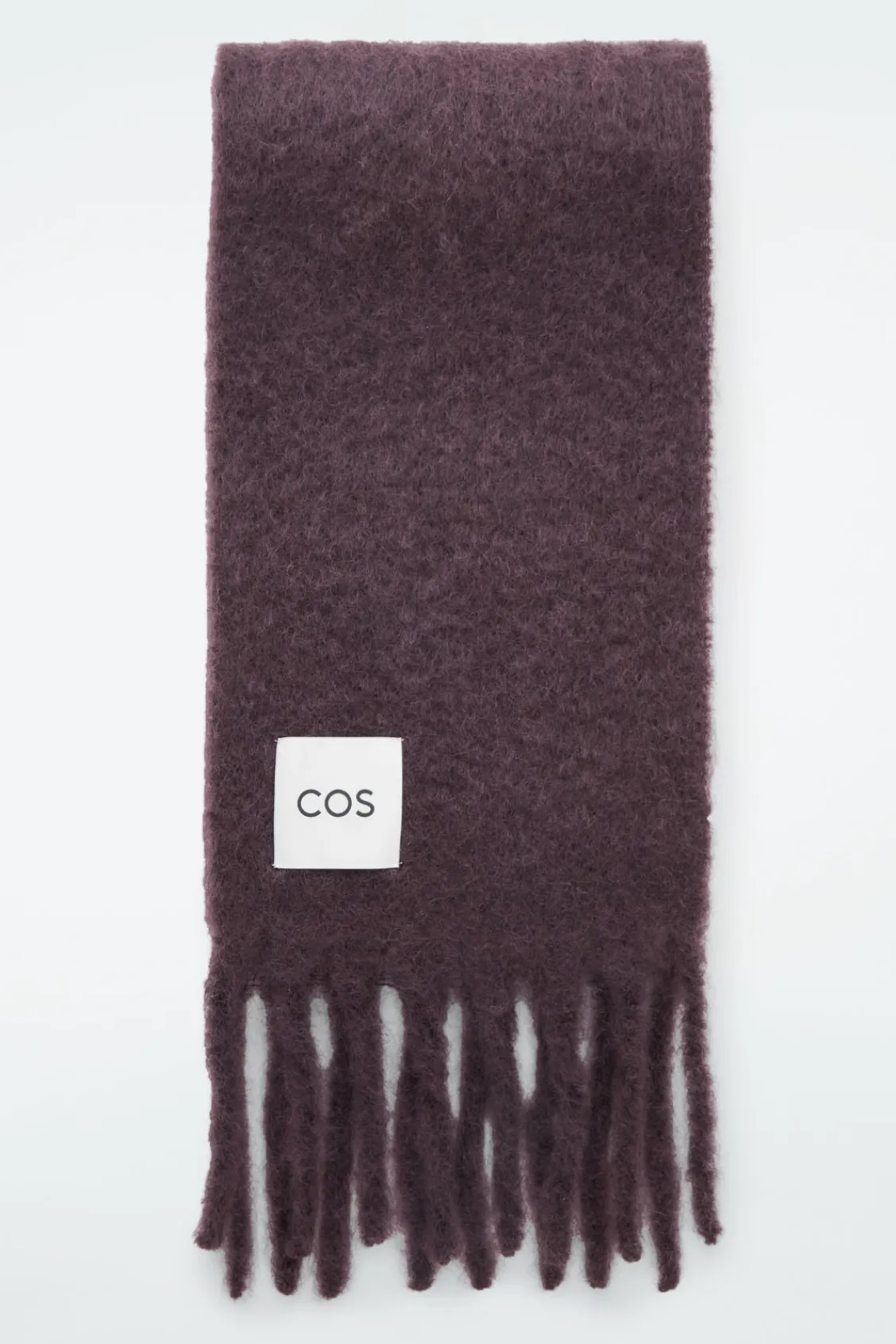 COS FRINGED BRUSHED-MOHAIR SCARF-Women Hats & Scarves