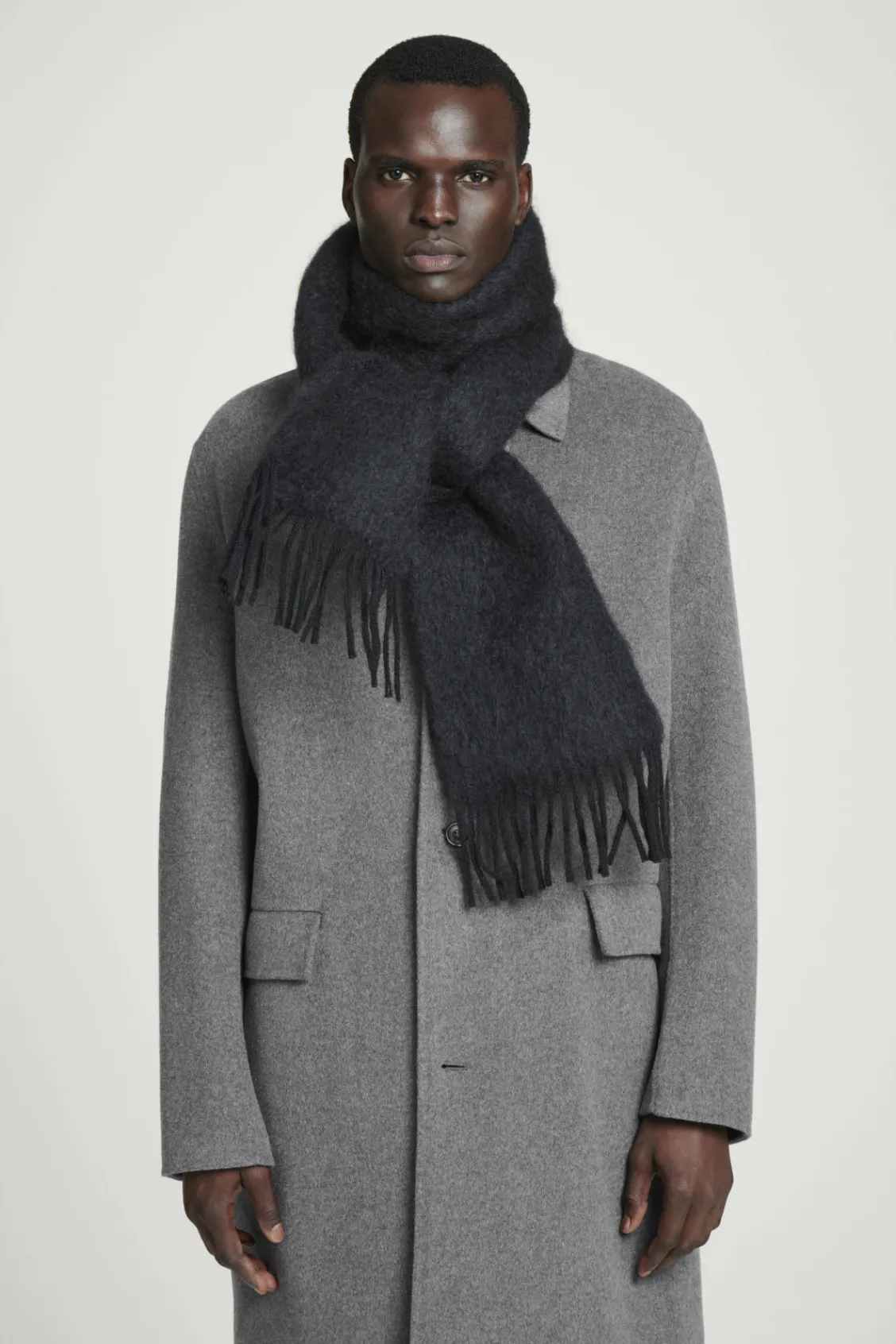 COS FRINGED MOHAIR SCARF- Hats & Scarves