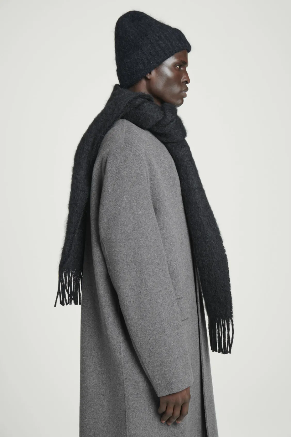 COS FRINGED MOHAIR SCARF- Hats & Scarves