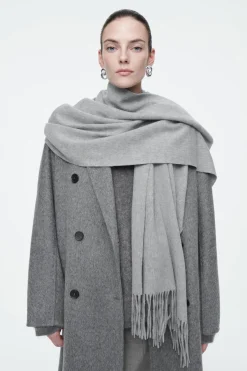 COS FRINGED WOOL SCARF-Women Hats & Scarves