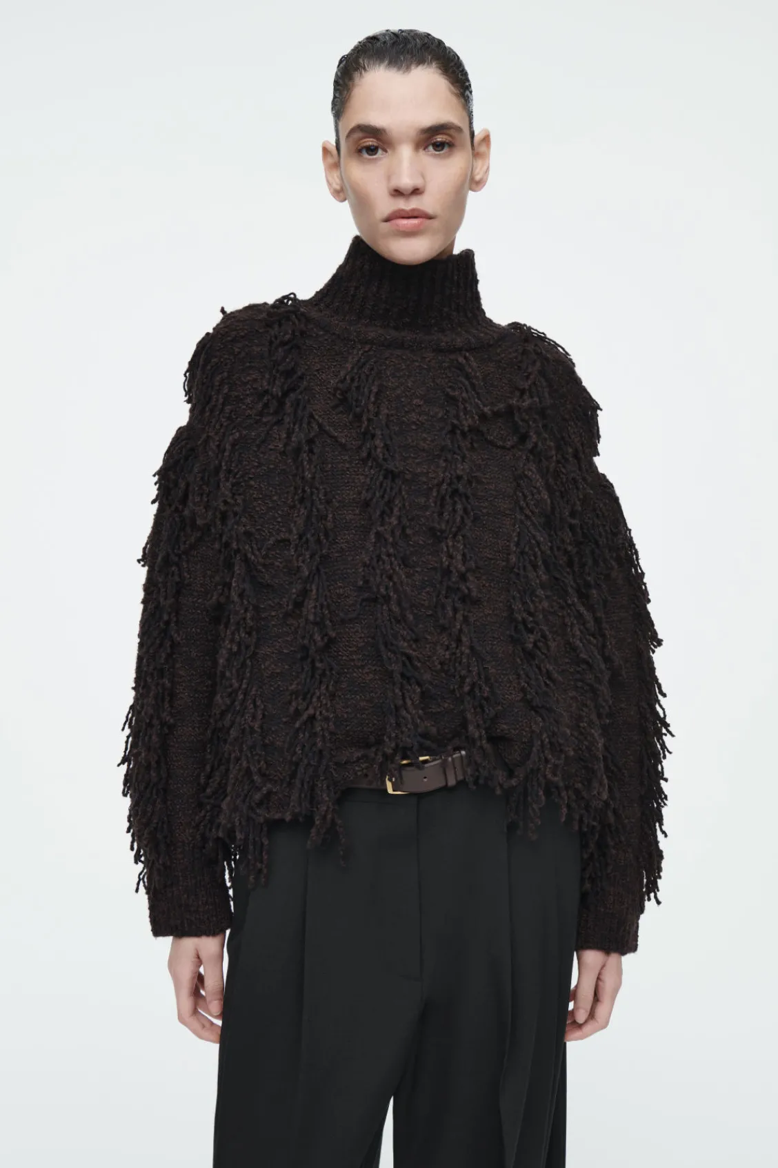 COS FRINGED WOOL SWEATER-Women Sweaters & Cardigans