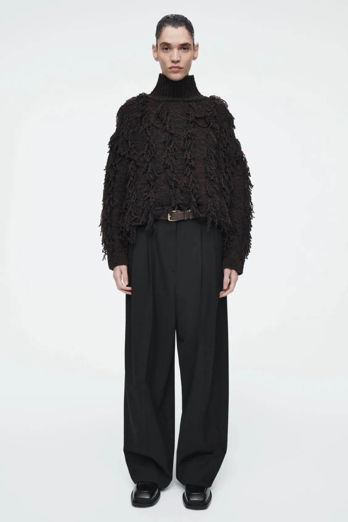 COS FRINGED WOOL SWEATER-Women Sweaters & Cardigans