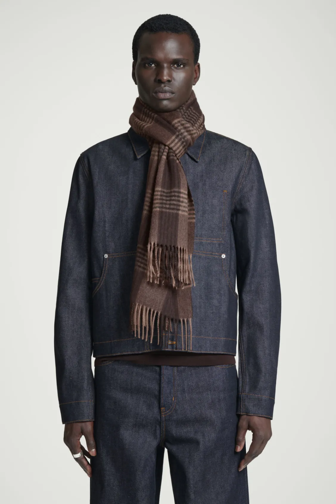 COS FRINGED WOOL-CASHMERE SCARF- Hats & Scarves