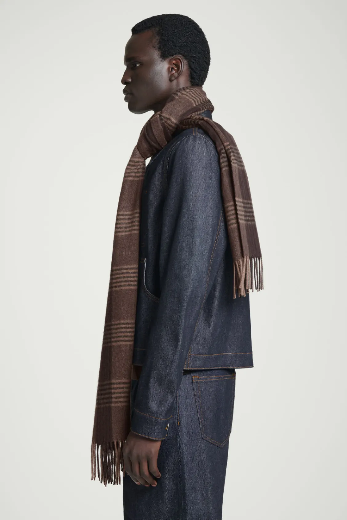 COS FRINGED WOOL-CASHMERE SCARF- Hats & Scarves