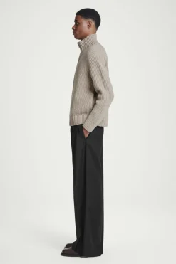 COS FUNNEL-NECK KNITTED WOOL JACKET- Sweaters & Cardigans | Coats & Jackets