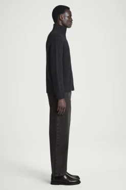 COS FUNNEL-NECK KNITTED WOOL JACKET- Sweaters & Cardigans | Coats & Jackets