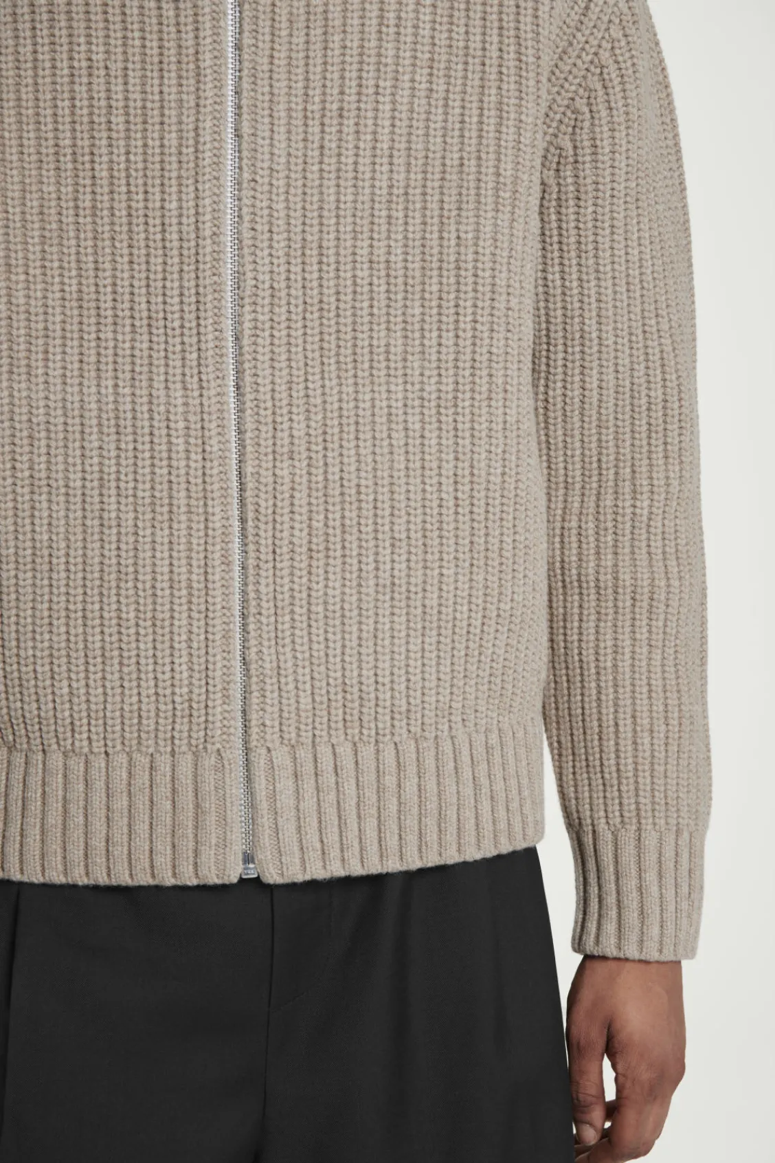 COS FUNNEL-NECK KNITTED WOOL JACKET- Sweaters & Cardigans | Coats & Jackets