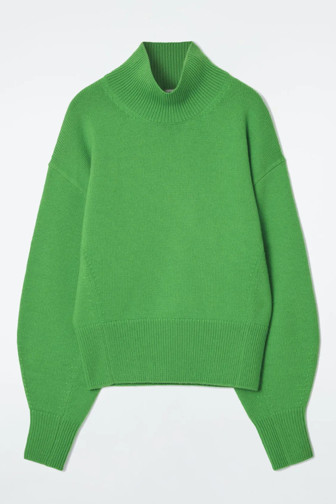 COS FUNNEL-NECK WAISTED WOOL SWEATER-Women Sweaters & Cardigans
