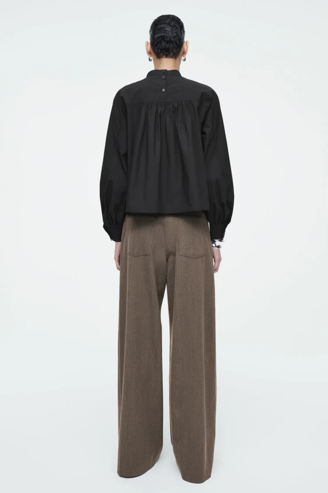 COS GATHERED COTTON BLOUSE-Women Shirts & Blouses | Tops