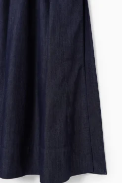 COS GATHERED DENIM MAXI SKIRT-Women Skirts