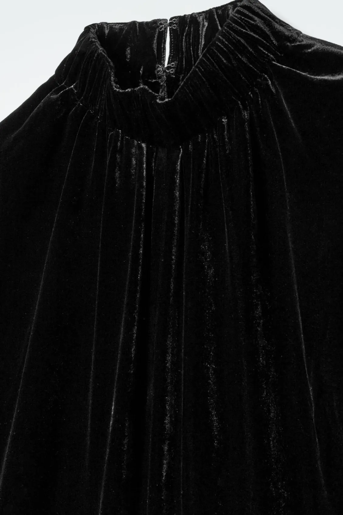 COS GATHERED SILK-BLEND VELVET MIDI DRESS-Women Dresses & Jumpsuits