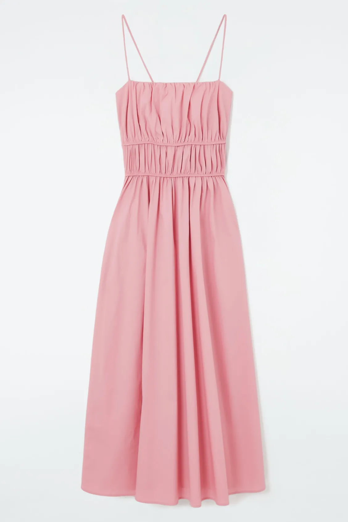 COS GATHERED-WAIST MIDI DRESS-Women Dresses & Jumpsuits