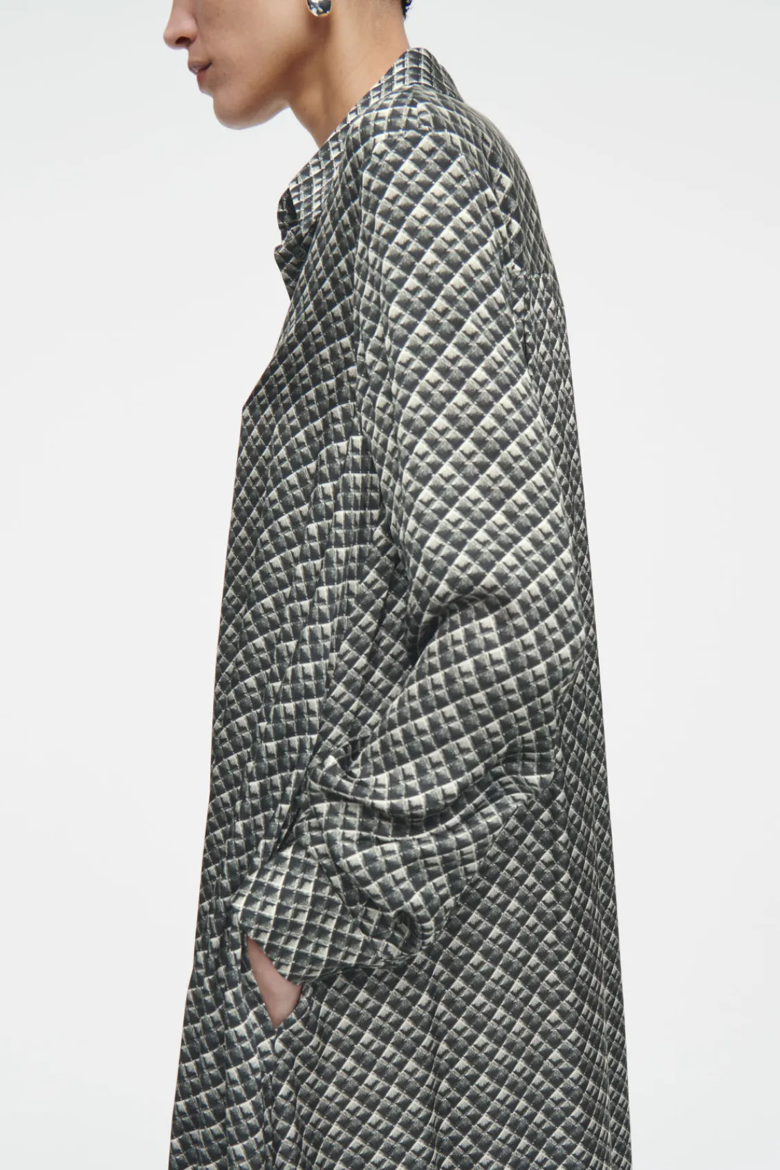 COS GEOMETRIC-PRINT MAXI SHIRT DRESS-Women Dresses & Jumpsuits