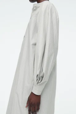 COS GRANDAD-COLLAR MIDI SHIRT DRESS-Women Dresses & Jumpsuits