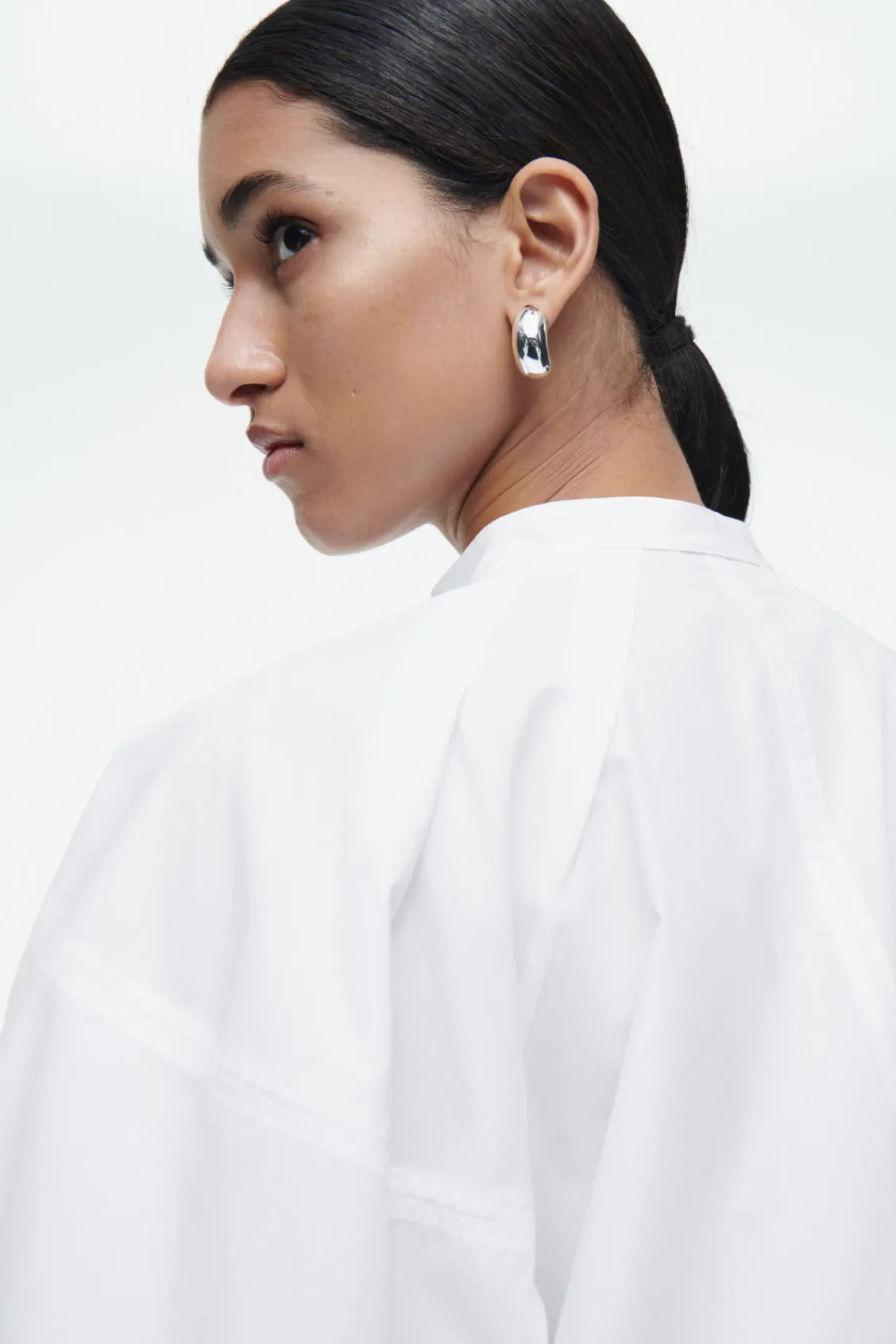 COS GRANDAD-COLLAR MIDI SHIRT DRESS-Women Dresses & Jumpsuits